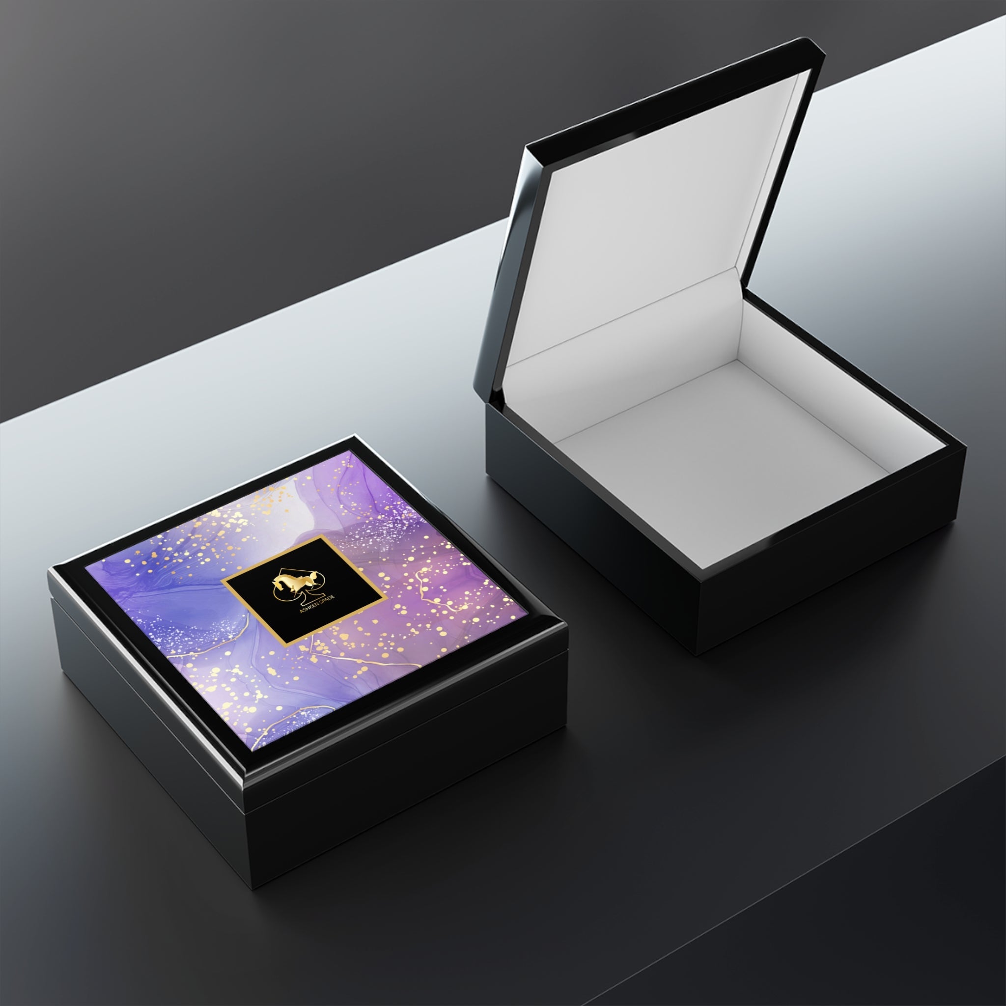 Violet Watercolor Jewelry Box