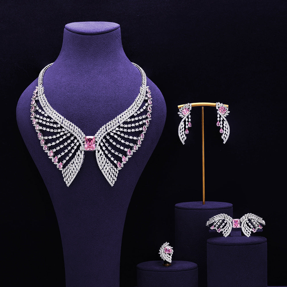 Emerald Green Bridal Jewelry Set – Wing Inspired Luxury Design