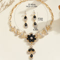 Rhinestone Flower Jewelry Set