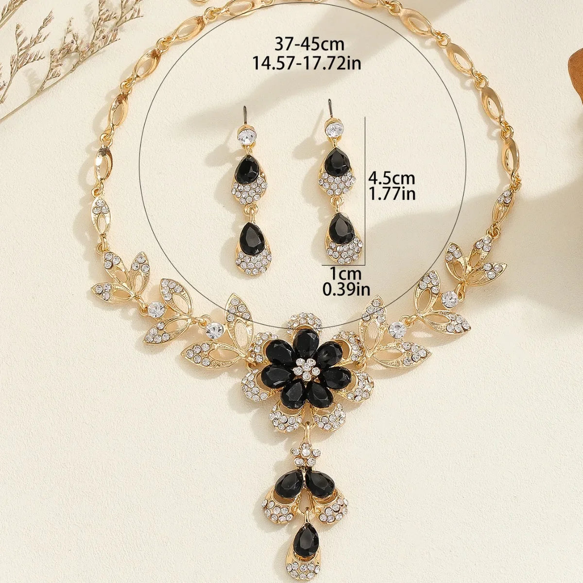 Rhinestone Flower Jewelry Set