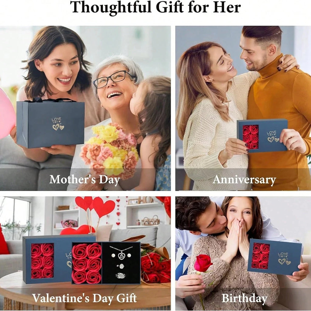 Elegant Rose Jewelry Box – Perfect for Valentine's Day Gifts
