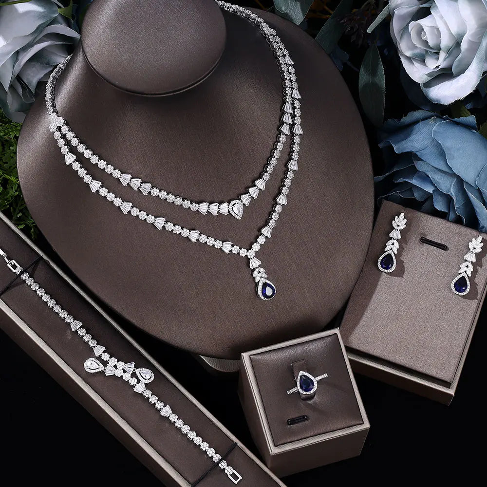 Emerald Green Bridal Jewelry Set – Wing Inspired Luxury Design
