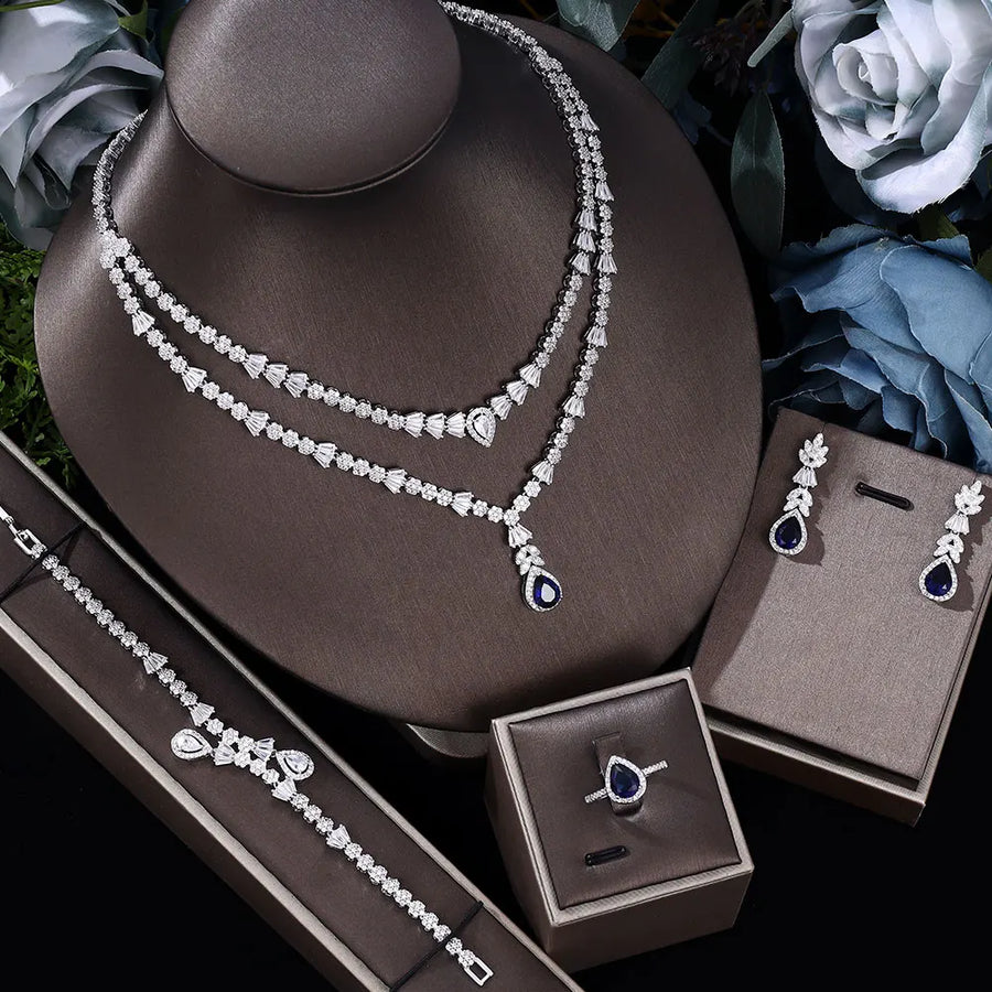 Emerald Green Bridal Jewelry Set – Wing Inspired Luxury Design