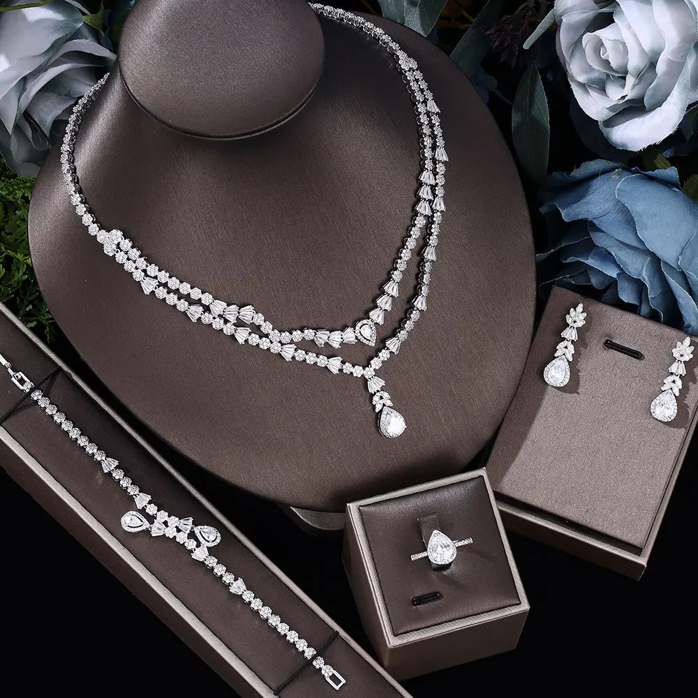 Emerald Green Bridal Jewelry Set – Wing Inspired Luxury Design