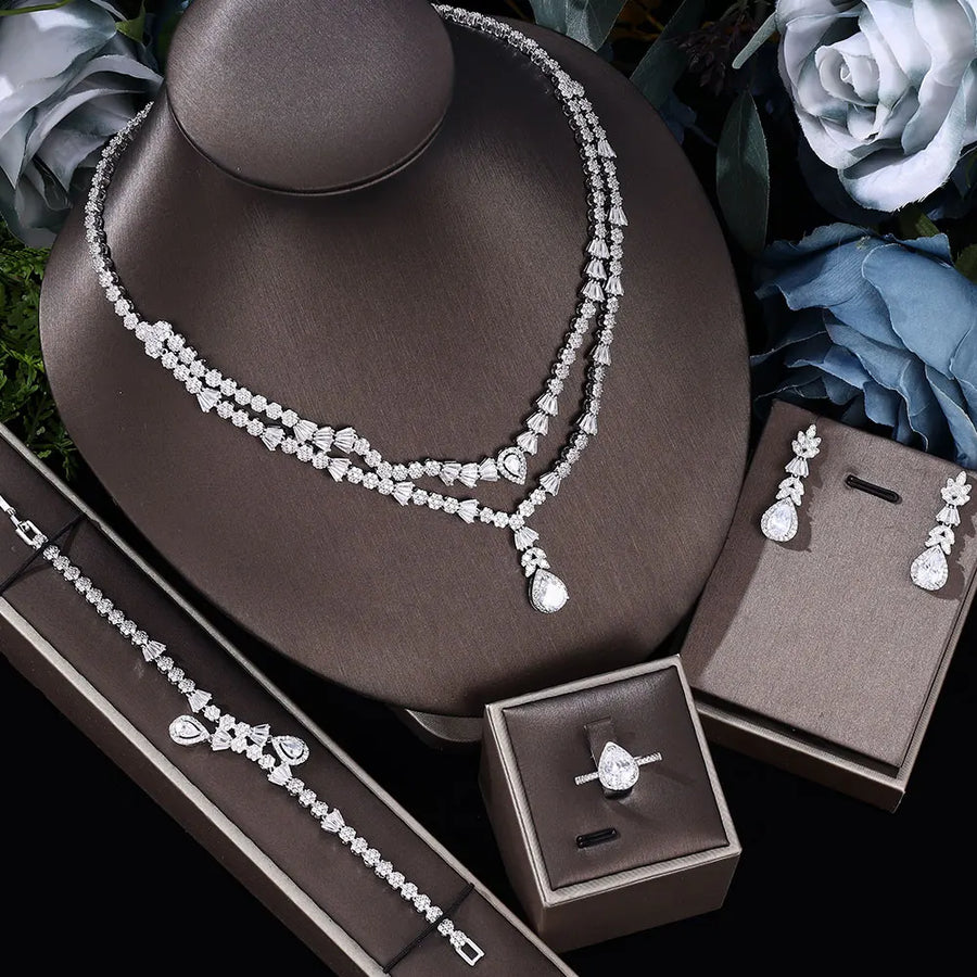 Emerald Green Bridal Jewelry Set – Wing Inspired Luxury Design