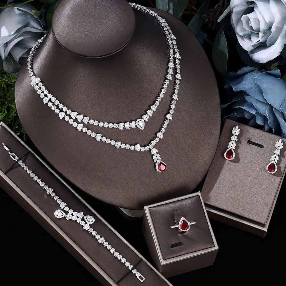 Emerald Green Bridal Jewelry Set – Wing Inspired Luxury Design