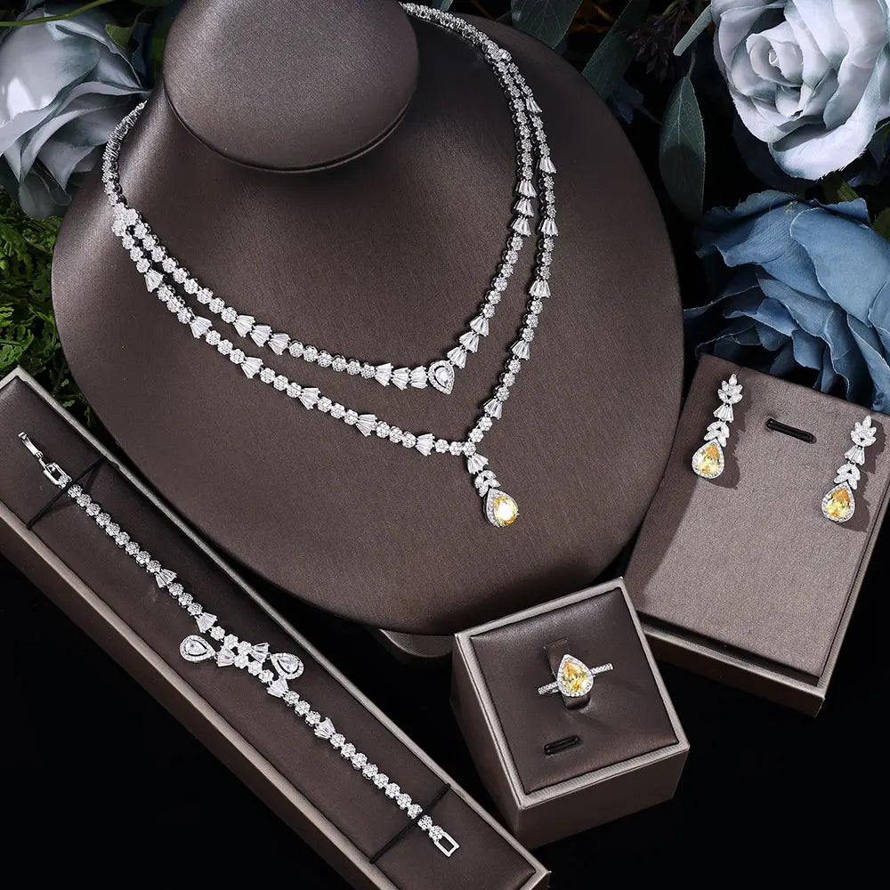 Emerald Green Bridal Jewelry Set – Wing Inspired Luxury Design